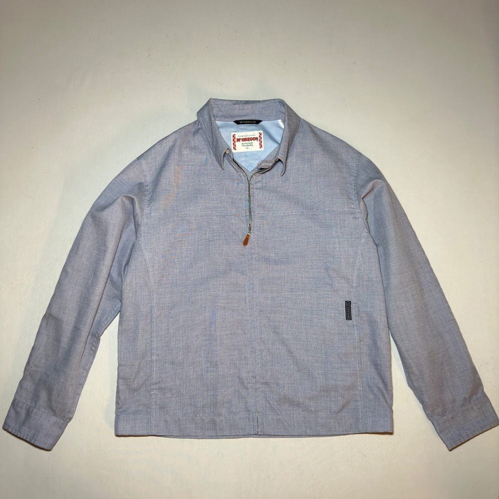 McGregor Japan Swing Top Drizzler Jacket Mens Large Chambray Blue‎ Harrington